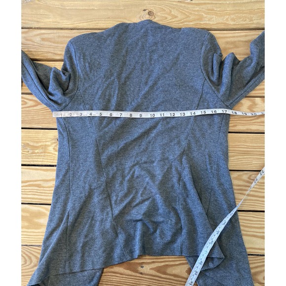 Tart Collections Ruched Sleeve Blazer Cardigan Small Women’s Gray Open Front - Picture 7 of 8